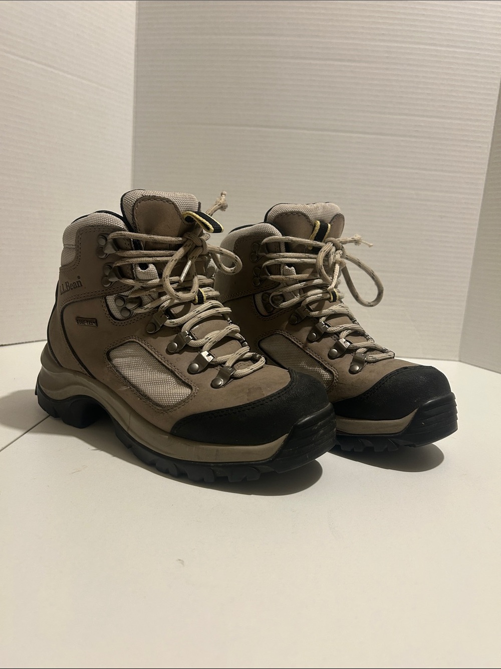 L.L. Bean Tan and Black Hiking Boots